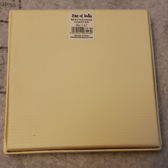 (4) East Of India Leaf Porcelain Coaster # 132 - Picture 5 of 6